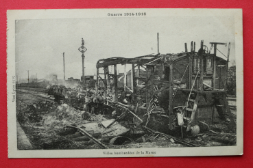 Ansichtskarte AK Guerre 1914-1918 Villes bombardées Eisenbahn WKI Frankreich France 51 Marne